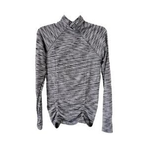 Athleta | Gray Cobblestone Space Dye Fastest Track Quarter Zip Top, Small